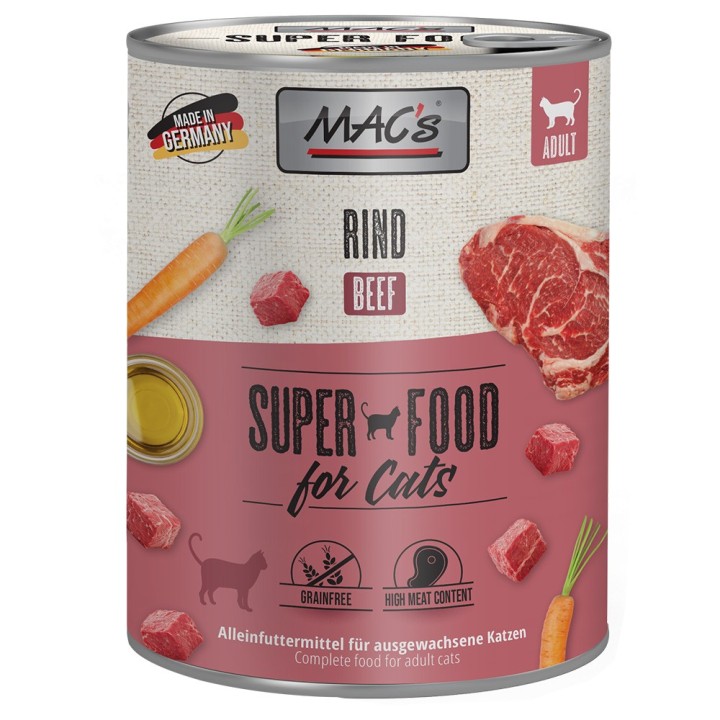 Sparpaket MAC´s Cat 24 x 800 g - Mixpaket (Rind, Ente/Kaninchen/Rind)