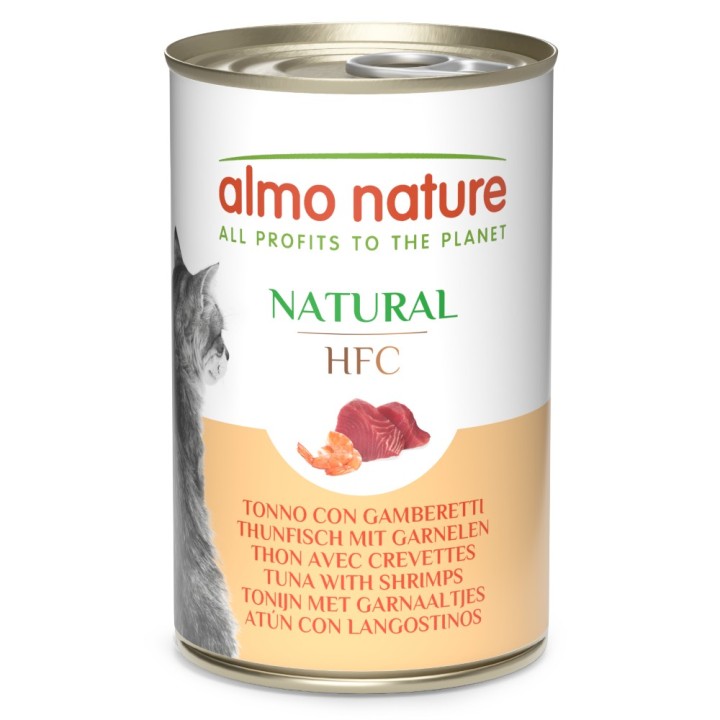 5 + 1 gratis! 6 x 140 g Almo Nature HFC Natural - Thunfisch mit Garnelen