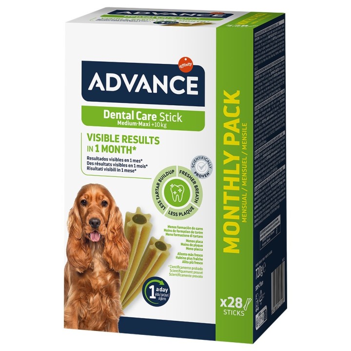 2 + 1 gratis! 3 x Advance Hundesnacks - Dental Care Stick Medium/Maxi 3 x 720 g