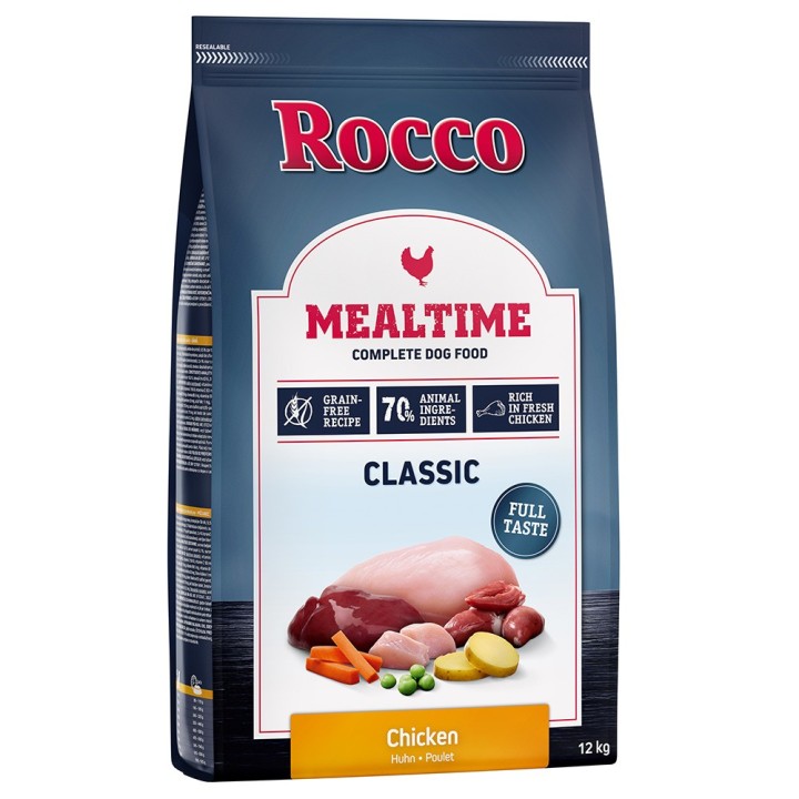 10 + 2 gratis! 12 kg Rocco Mealtime Trockenfutter - Huhn