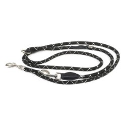 JULIUS-K9 IDC® Verstellbare Tau-Leine - 220 cm lang, Ø 12 mm, schwarz