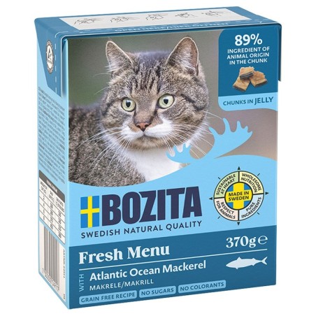 6 x 370 g Bozita Tetra Häppchen in Gelee oder Soße zum Sonderpreis! - Makrele in Gelee