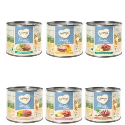 Feringa Single Meat Menü 6 x 200 g - Mixpaket (Huhn, Kaninchen, Lamm, Kalb, Ente, Lachs)