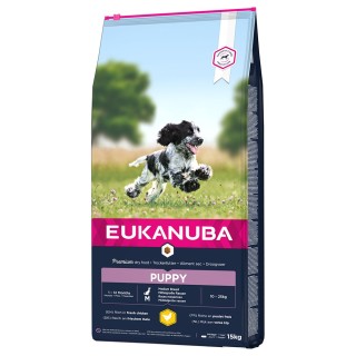 15 kg Eukanuba Trockenfutter mit Huhn zum Sonderpreis! - Puppy Medium