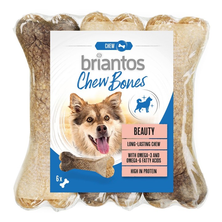 Briantos Chew Bone Beauty für Hunde - 6 x 12 cm (330 g)