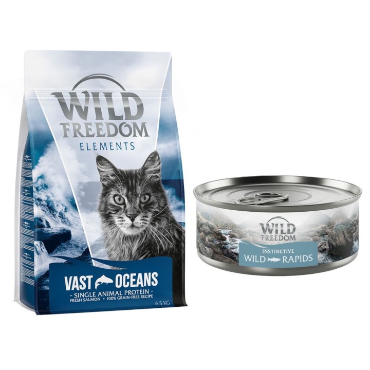 6,5 kg Wild Freedom + 6 x 70 g "Instinctive" Nassfutter gratis! - Vast Oceans - Lachs (Single Meat) + 6 x 70 g Lachs