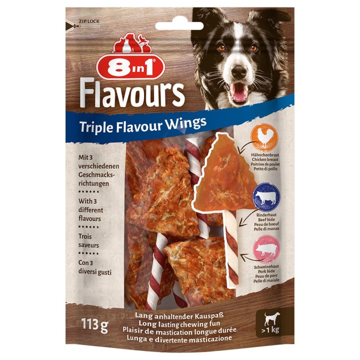 3 + 1 gratis! 4 x 8in1 Triple Flavour - 4 x 6 Stück Wings Kaustangen
