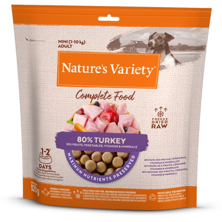 2 + 1 gratis! 3 x Nature's Variety Snacks - 3 x 120 g Gefriergetrocknetes Alleinfutter Truthahn