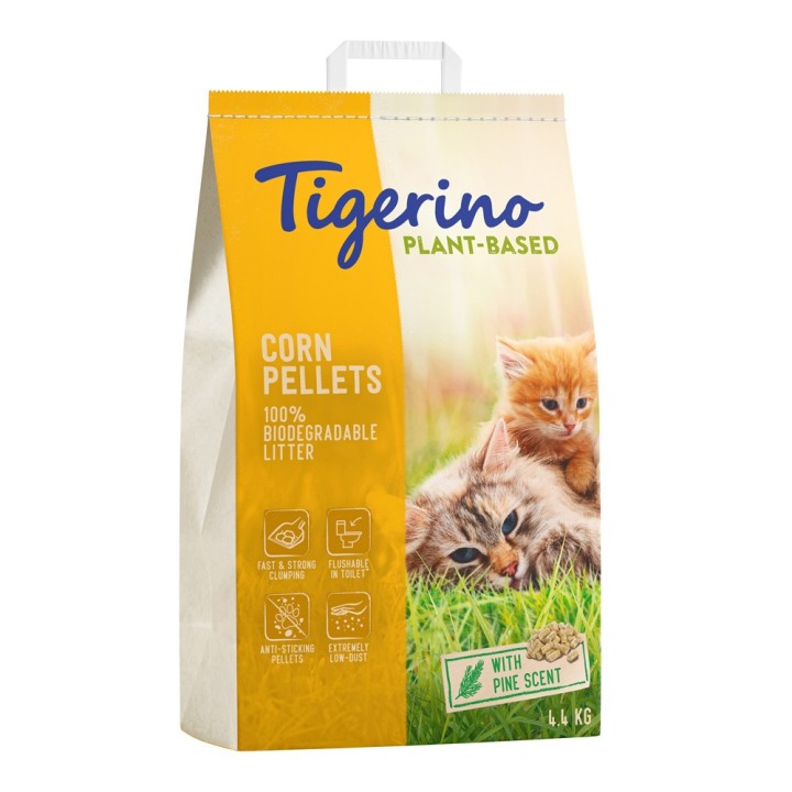 Tigerino Plant-Based Katzenstreu zum Probierpreis! Mais - Pinienduft (parfümfrei) 7 l