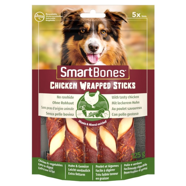 2 + 1 gratis! 3 x SmartBones Kausnacks - Wrapped Sticks Huhn (3 x 5 Stück)