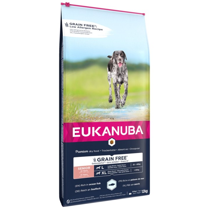 Eukanuba Senior Large Breed Grain Free Seefisch - 12 kg