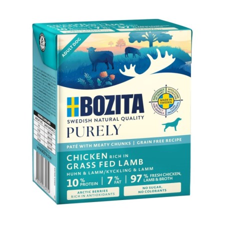 5 + 1 gratis! 6 x 370 g Bozita Purely Paté - mit Lamm