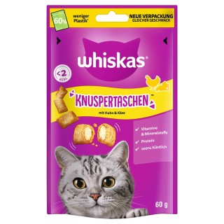 Whiskas Knuspertaschen - Sparpaket: Huhn & Käse 6 x 60 g
