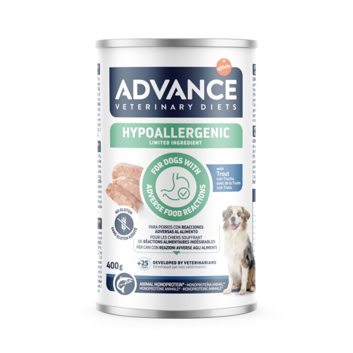 5 + 1 gratis! 6 x 400 g Advance Veterinary Diets Hypoallergenic - Forelle