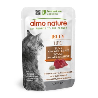 5 + 1 gratis! 6 x 55 g Almo Nature HFC Jelly Pouch  - Thunfisch mit Jungsardellen