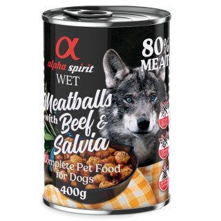 alpha spirit Dog Meatballs 6 x 400 g - Rind & Salbei