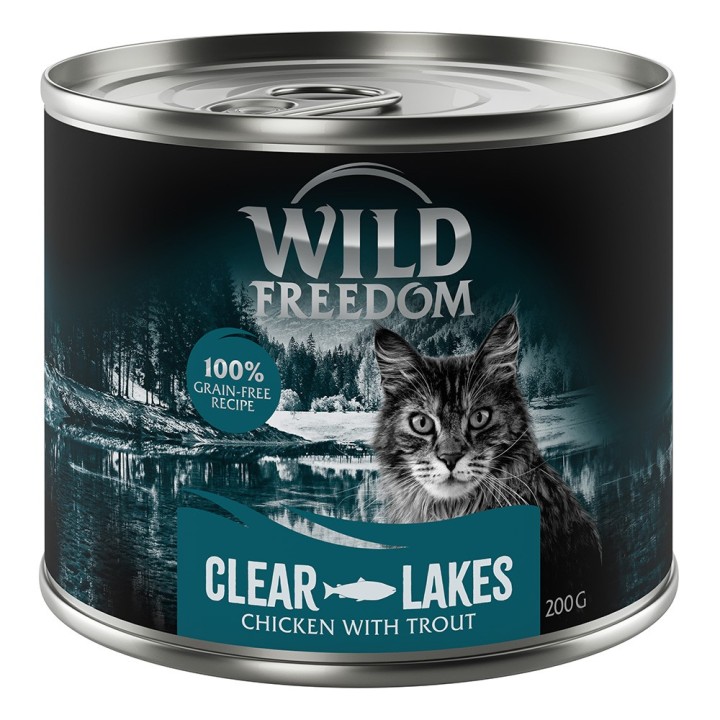 Wild Freedom Adult 6 x 200 g - getreidefreie Rezeptur - Clear Lakes: Forelle & Huhn
