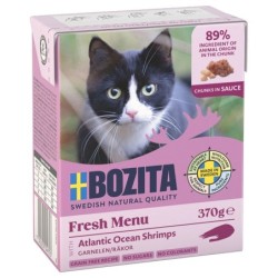 6 x 370 g Bozita Tetra Häppchen in Gelee oder Soße zum Sonderpreis! - Garnelen in Soße