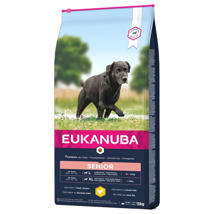 15 kg Eukanuba Trockenfutter mit Huhn zum Sonderpreis! - Caring Senior Large