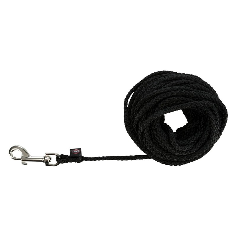 Trixie Schleppleine rund, schwarz - Größe S–M: 10 m lang, Ø 5 mm