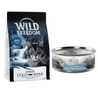 6,5 kg Wild Freedom + 6 x 70 g "Instinctive" Nassfutter gratis! - Sterilised: Cold River - Lachs + 6 x 70 g Lachs