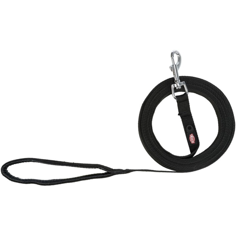 Trixie Schleppleine Baumwolle, schwarz - Größe: M-L: 5 m lang / 20 mm breit
