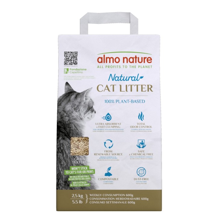 Almo Nature Natural Körnige Katzenstreu - 2,5 kg