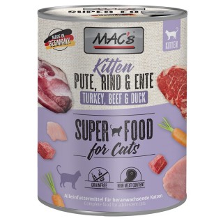 MAC´s Cat 6 x 800 g - Kitten (Pute, Rind, Ente)