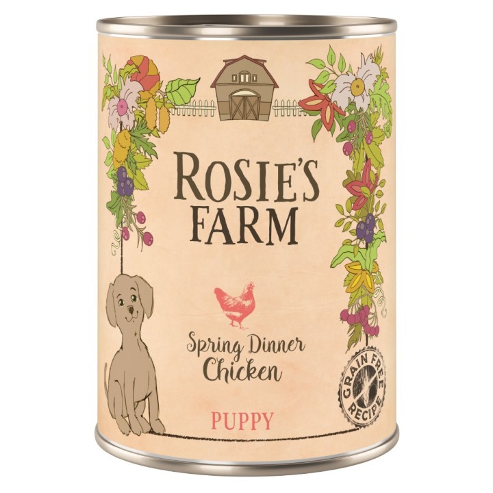5 + 1 gratis! Rosie's Farm Puppy 6 x 400 g  - Huhn