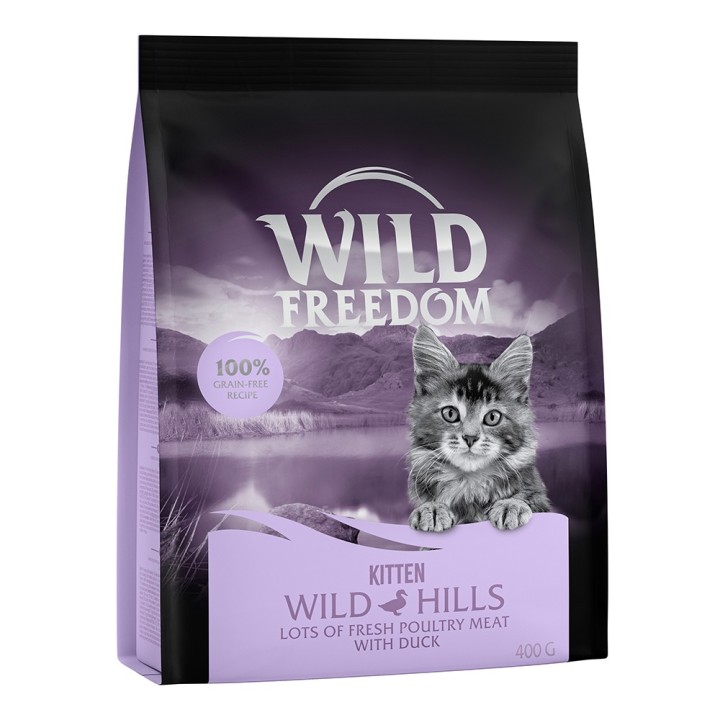 Wild Freedom Kitten - getreidefreie Rezeptur - zum Sonderpreis! Wild Freedom Trockenfutter Kitten "Wild Hills" Ente - 3 x 400