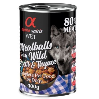 alpha spirit Dog Meatballs 6 x 400 g - Wildschwein & Thymian