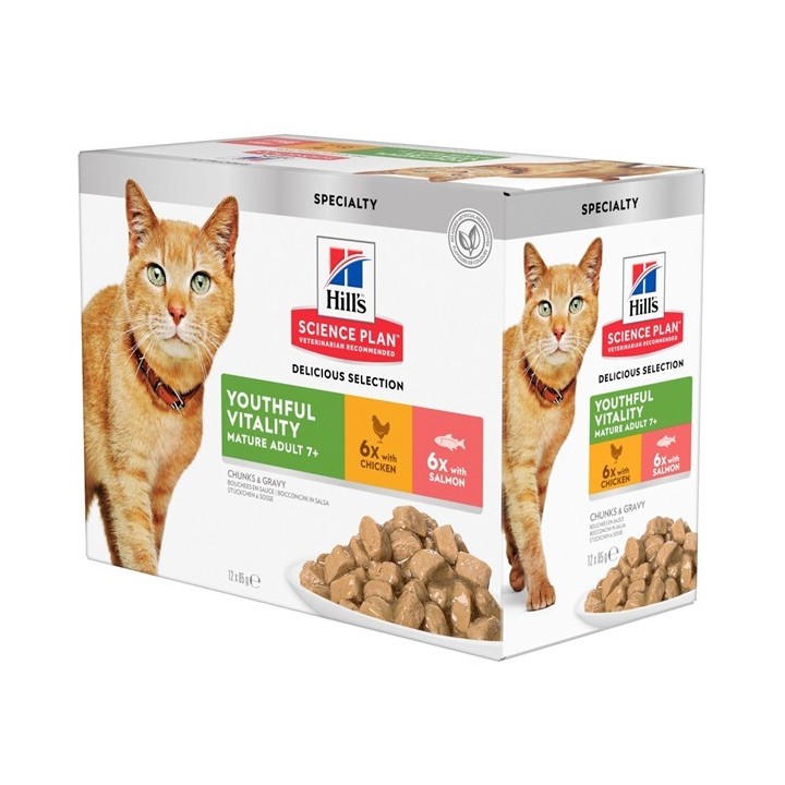 Hill's Science Plan Senior Vitality Katzenfutter - Frischebeutel - 12 x 85 g