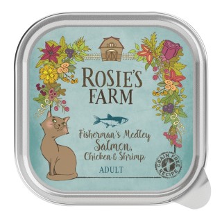 Rosie's Farm Adult 16 x 100 g zum Sonderpreis! - Lachs & Huhn mit Garnelen