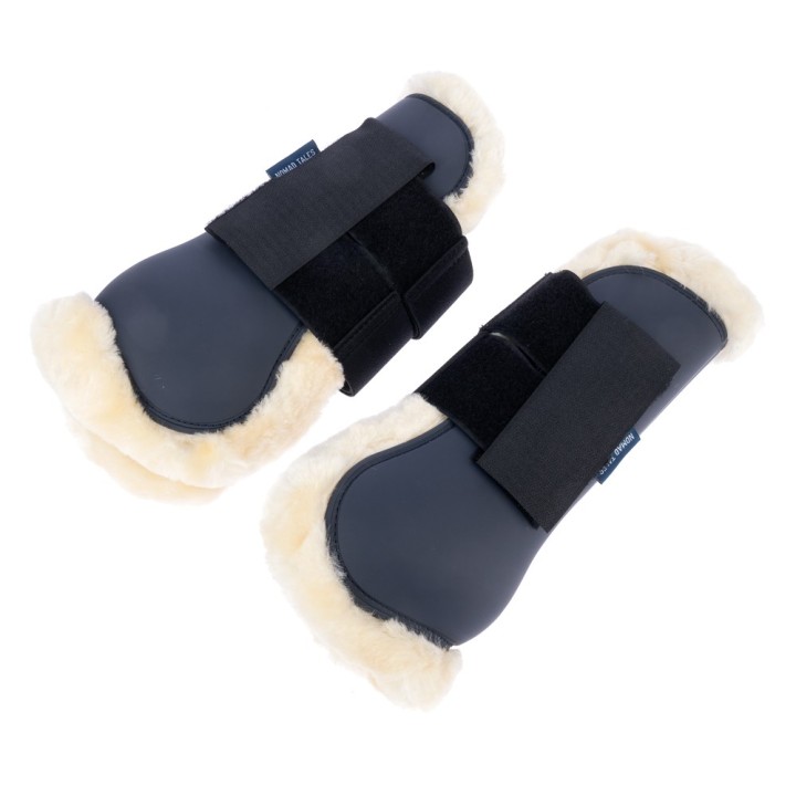 Nomad Tales Set aus Streichkappen & Gamaschen mit Kunstfell, marineblau - Gamaschen für Pony, 2er Set