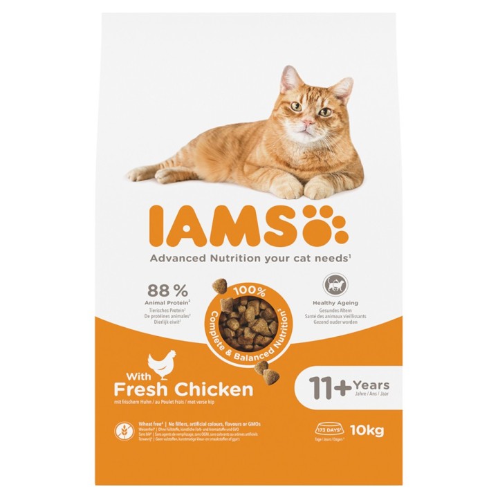 IAMS Advanced Nutrition Senior Cat 11+ mit Huhn - 10 kg