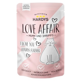Hardys LOVE AFFAIR 12 x 100 g - Huhn & Shrimps