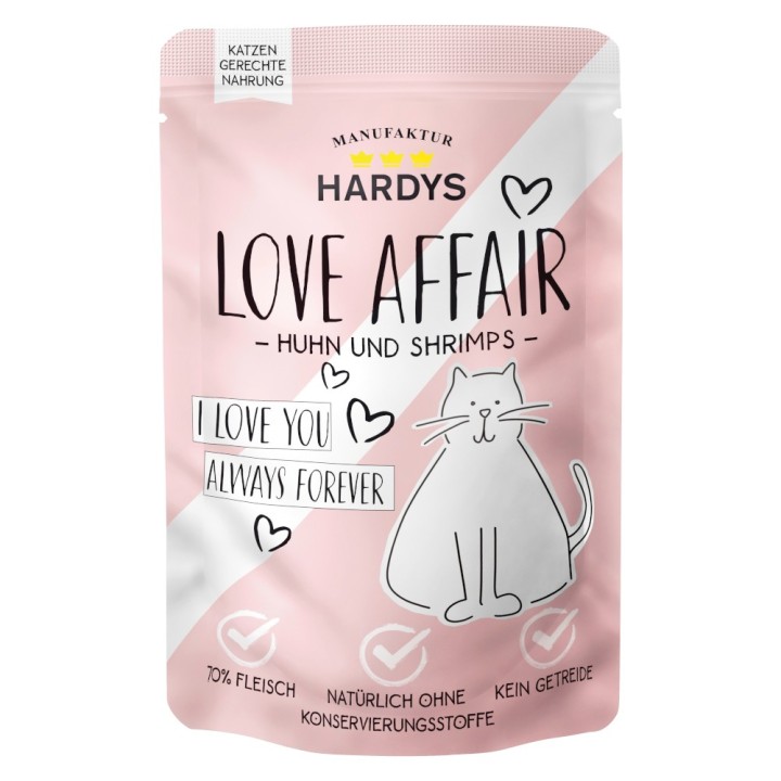 Hardys LOVE AFFAIR 12 x 100 g - Huhn & Shrimps