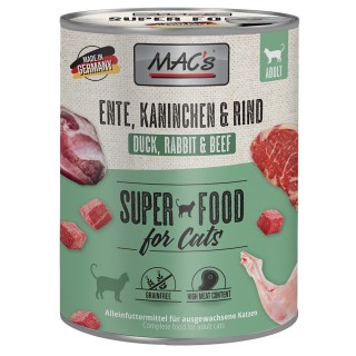 MAC´s Cat 6 x 800 g - Ente, Kaninchen, Rind
