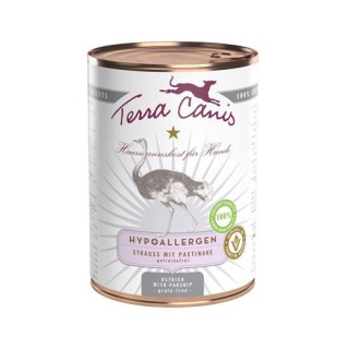 Terra Canis Hypoallergen Hundefutter - Dosen - Strauß mit Pastinake - 6 x 400 g