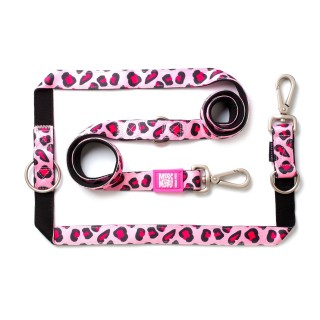 Max & Molly Multi-Function Hundeleine - Leopard Pink - XS