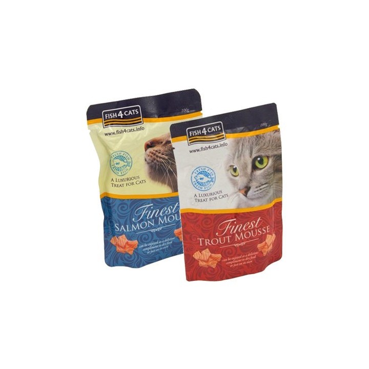 Fish4Cats Finest Mousse Katzenfutter - Frischebeutel - Trout - 6 x 100g