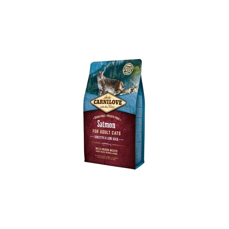 Carnilove Sensitive & Long Hair Katzenfutter - Lachs - 6 kg