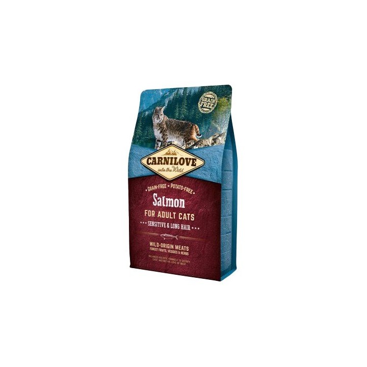 Carnilove Sensitive & Long Hair Katzenfutter - Lachs - 6 kg
