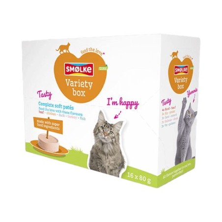Smølke Soft Paté Katzenfutter - Dosen - Variety Box - 16 x80 g