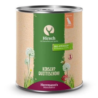 Herrmann's | Hirsch mit Kartoffel und Quitte | Selection Adult | 30 x 800 g