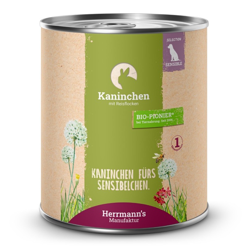 Herrmann's | Kaninchen mit Reisflocken | Selection Sensible | 30 x 800 g
