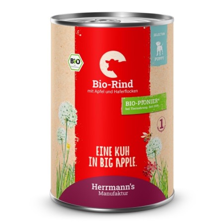 Herrmann's | Bio Rind mit Apfel & Haferflocken | Selection Puppy | 30 x 400 g
