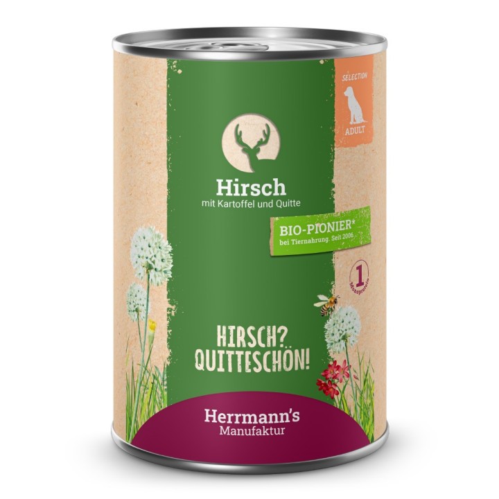 Herrmann's | Hirsch mit Kartoffel und Quitte | Selection Adult | 30 x 400 g