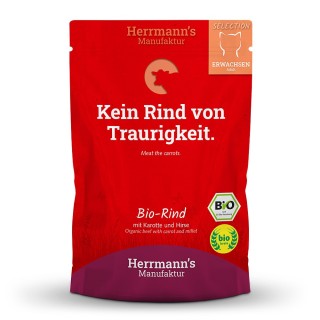 Herrmann's | Bio Rind mit Karotte und Hirse | Selection Adult | 100 x 100 g