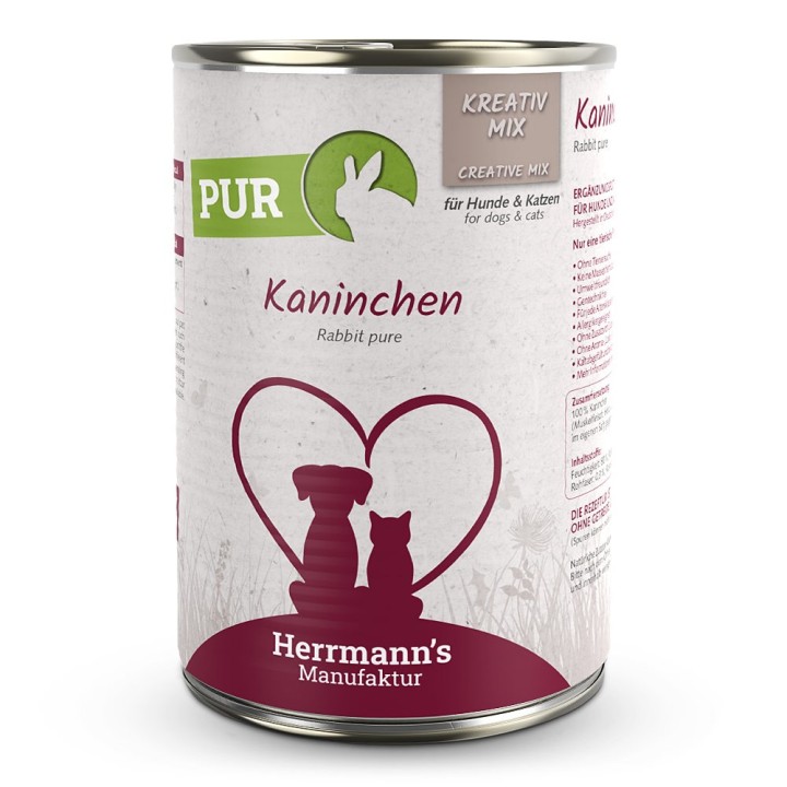 Herrmann's | Kaninchen Reinfleisch | Kreativ-Mix | 30 x 400 g